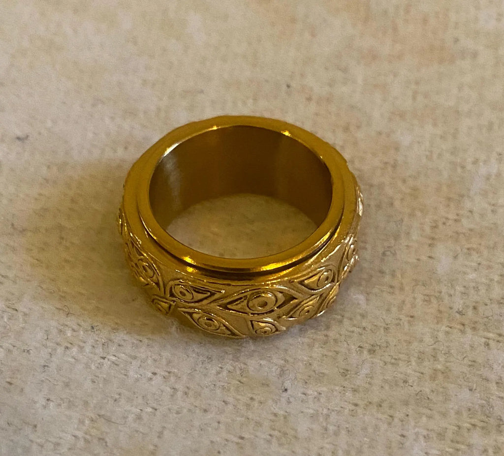 Men's Unisex Gold Plated Band Design Ring