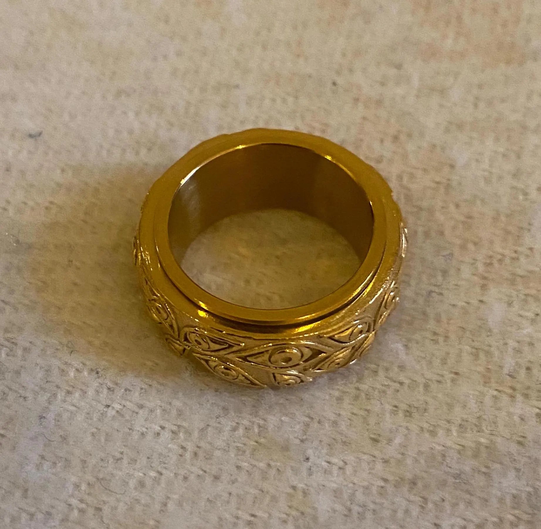 Men's Unisex Gold Plated Band Design Ring