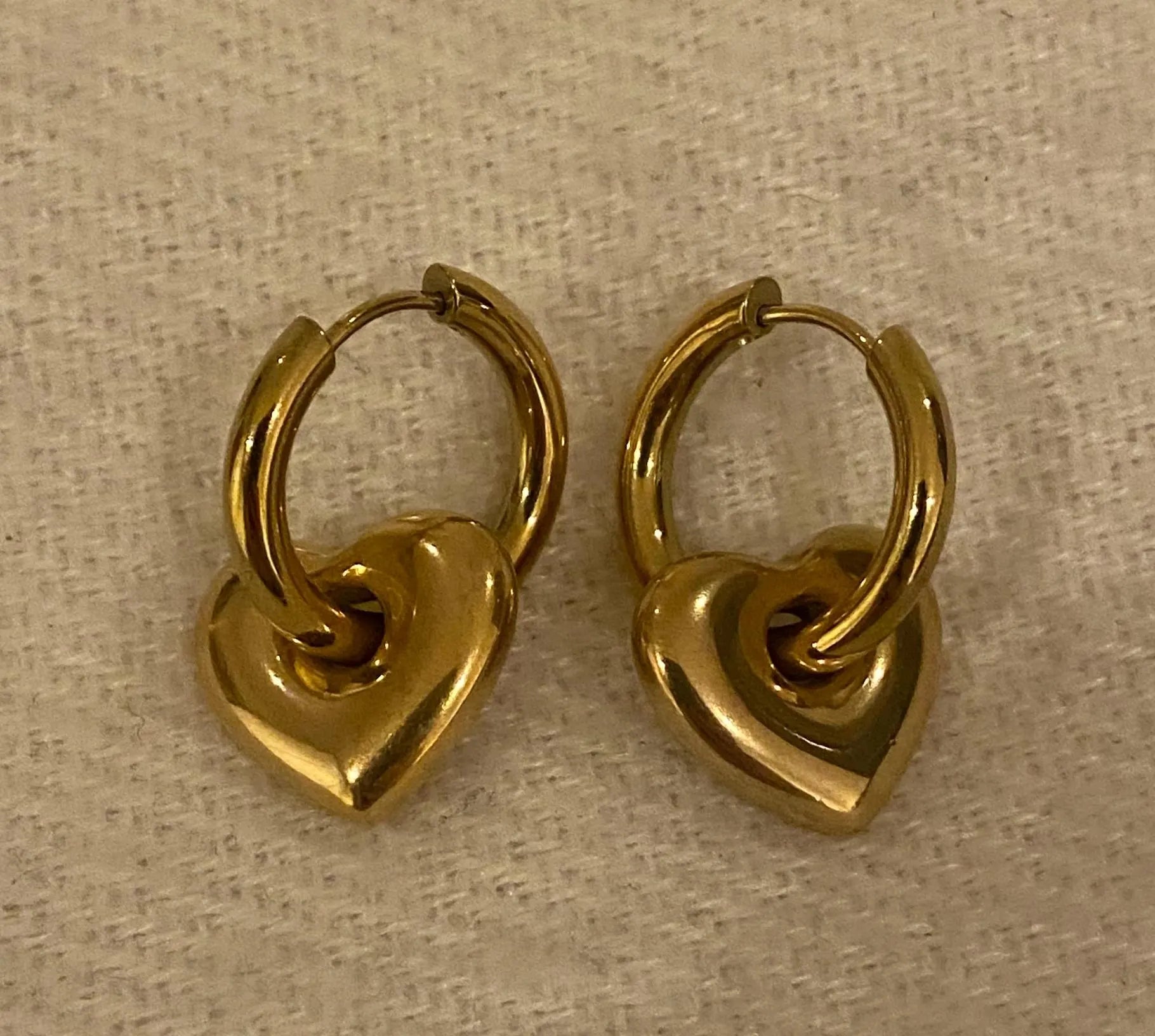 Gold Plated Heart Hoop Design Earrings