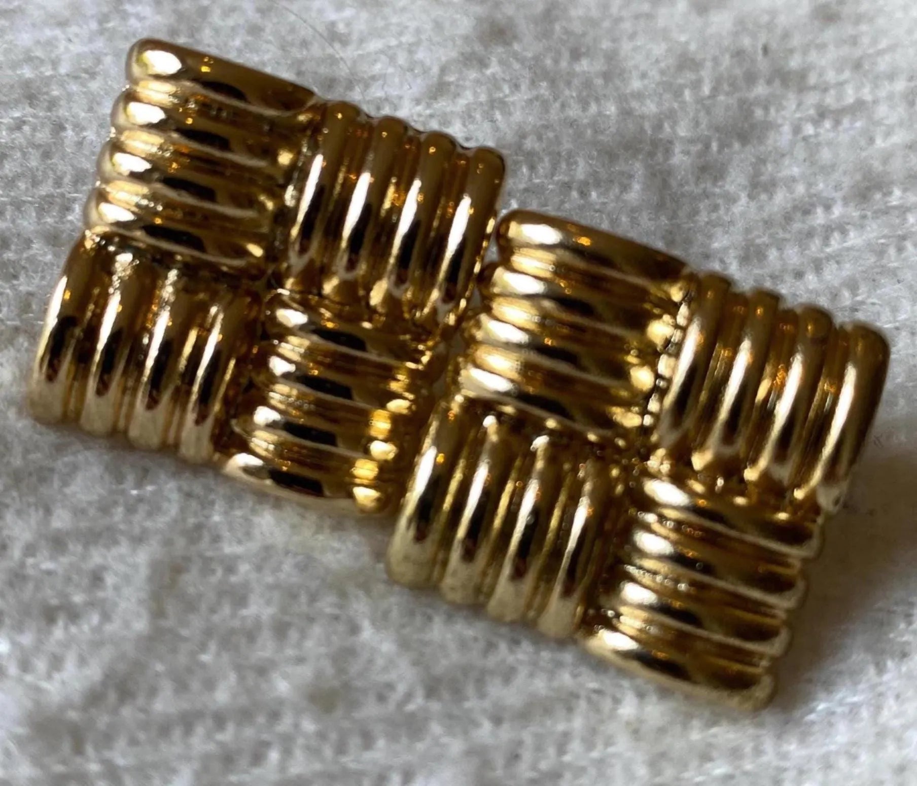 Vintage Square Gold Design Stud Earrings