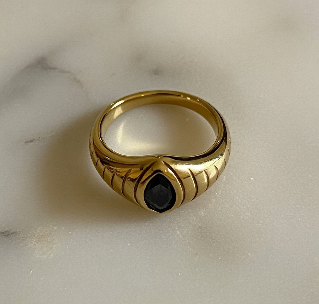 Gold Plated Sapphire Stone Ring