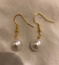 Recycled Gold Pearl Drop Earrings