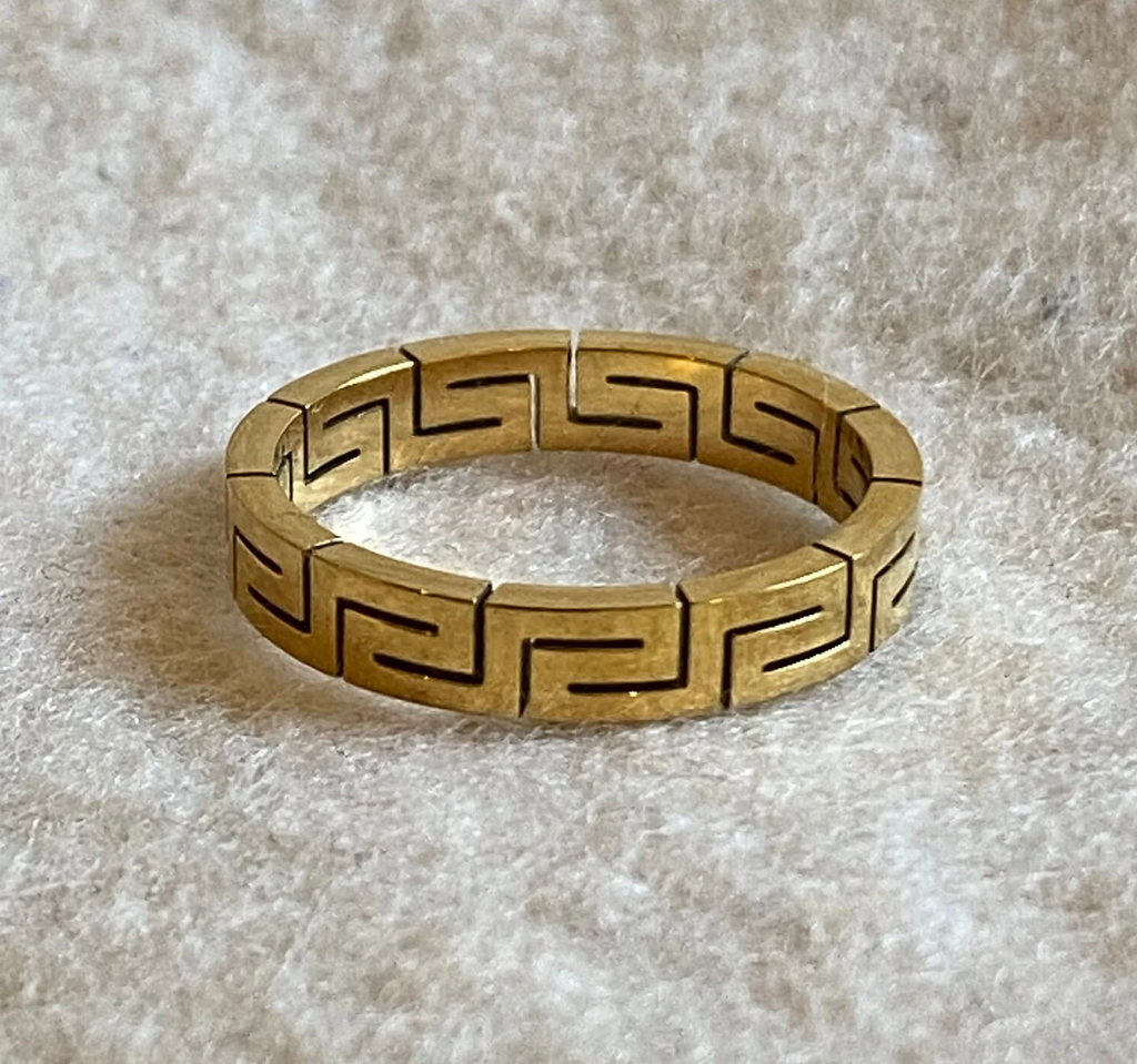 Geometric Design Gold Plated Ring