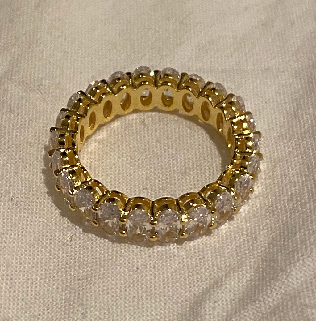 CZ Gold Plated Baguette Ring