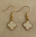 Gold Plated Clover Charm Earrings