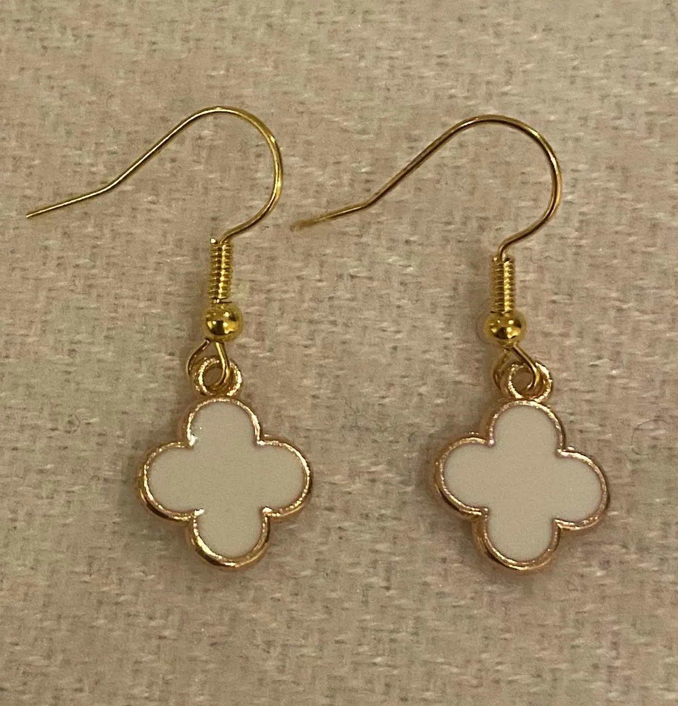 Gold Plated Clover Charm Earrings