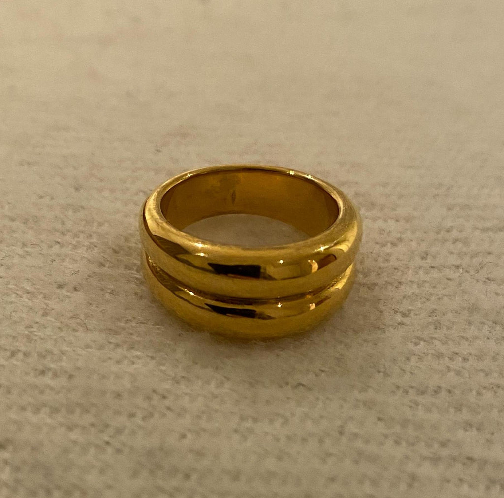 Gold Plated Double Dome Ring