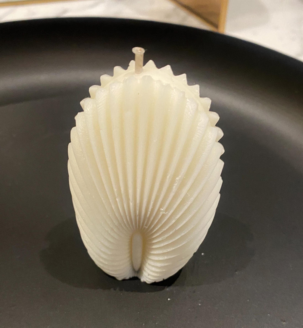 Handmade White Decorative Soy Wax Candle - Unscented