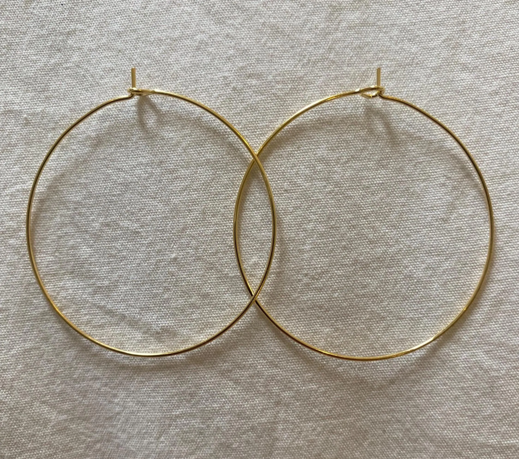 Recycled Gold Thin Hoop Earrings