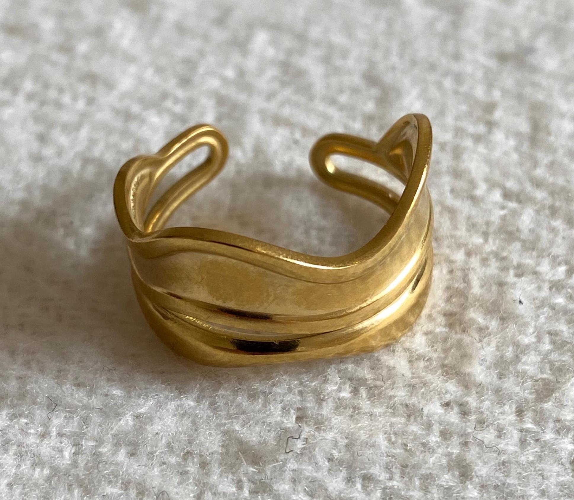 Recycled Gold Plated Wave Ring