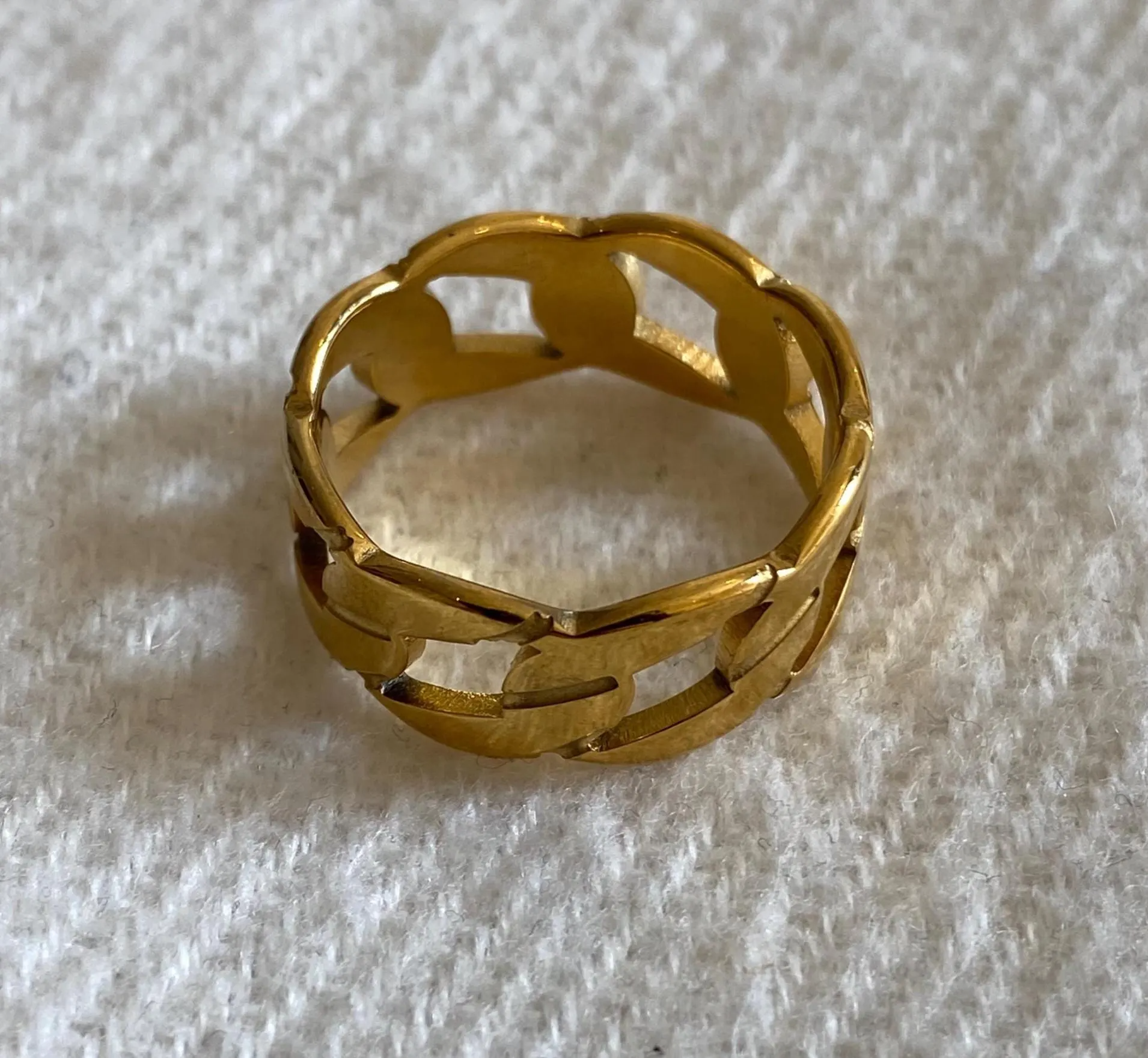 Men's Thick Gold Plated Chain Link Design Ring