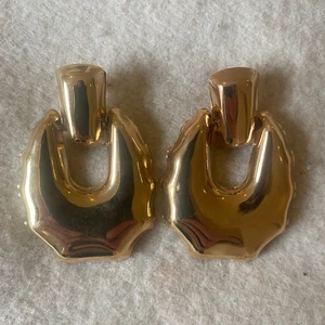 Vintage Gold Plated Door Knocker Earrings