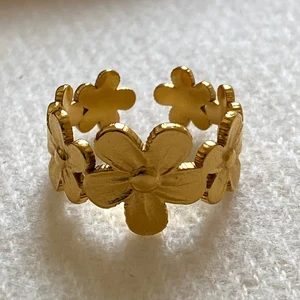 Gold Plated Flower Design Ring