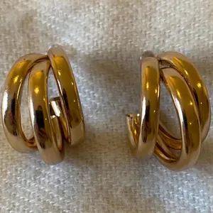 Gold Plated Triple Hoop Earrings