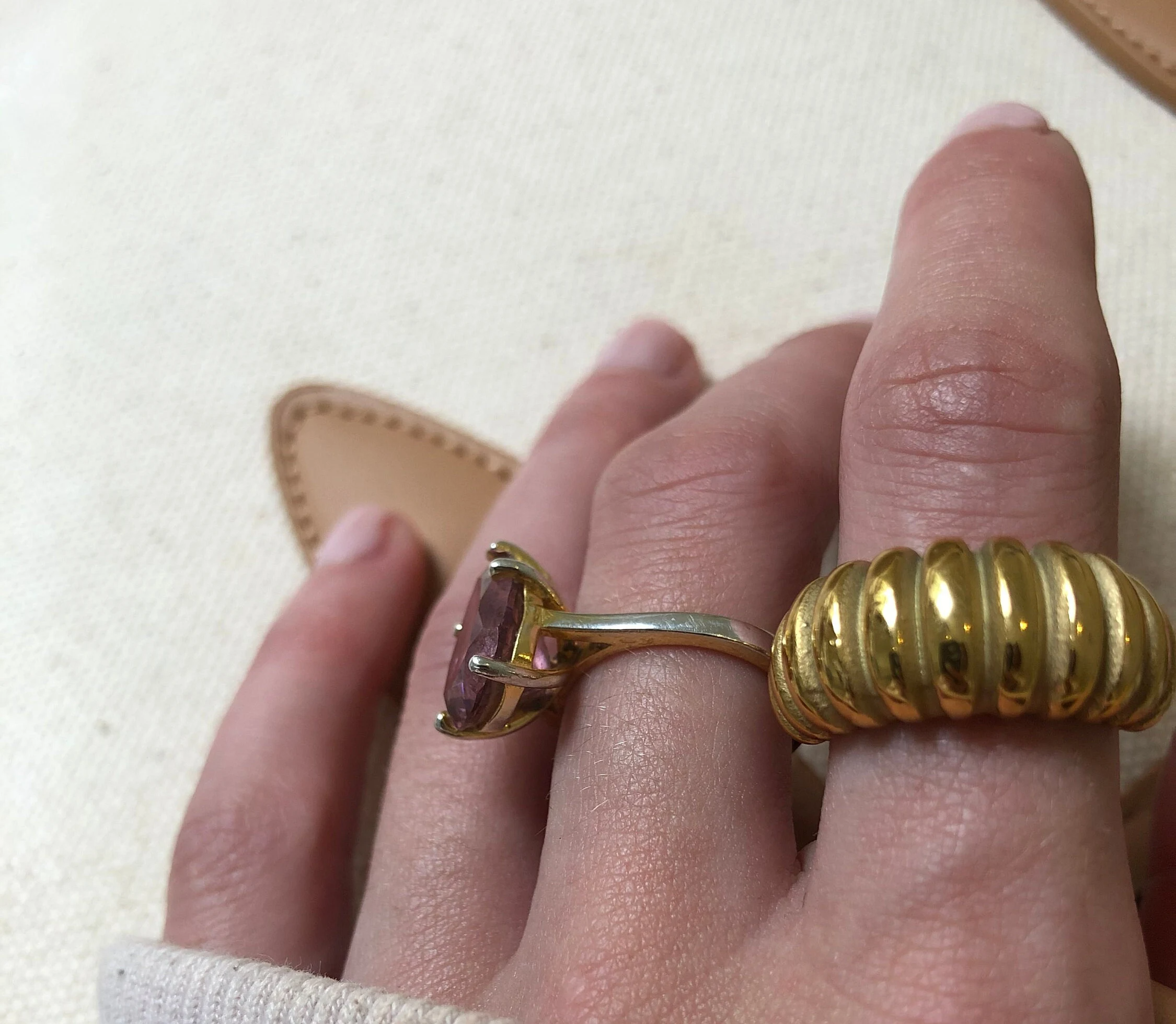 Recycled Large Croissant Ring