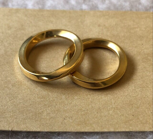 Recycled Irregular Gold plated band Ring