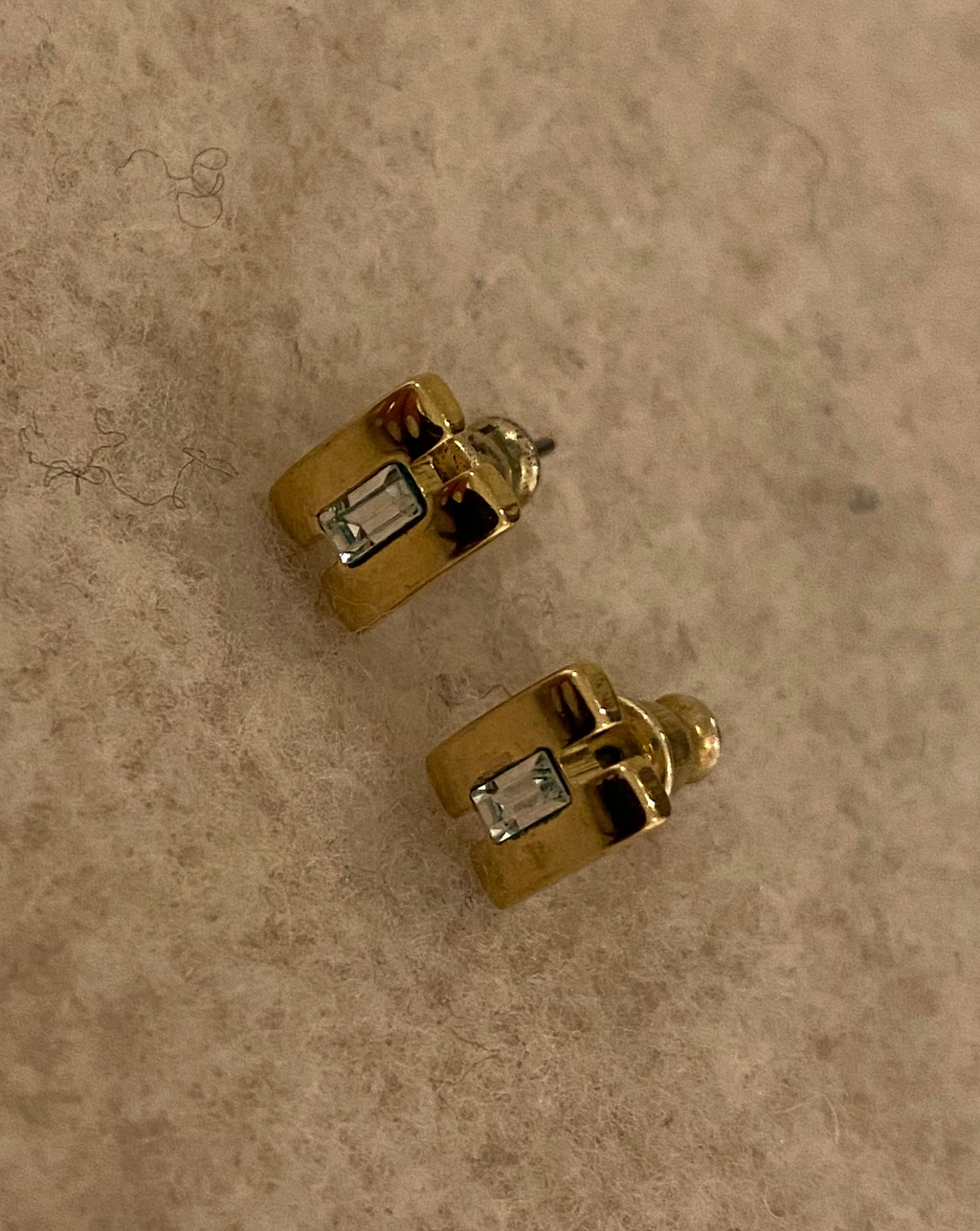 Gold Plated Small H Square Earrings