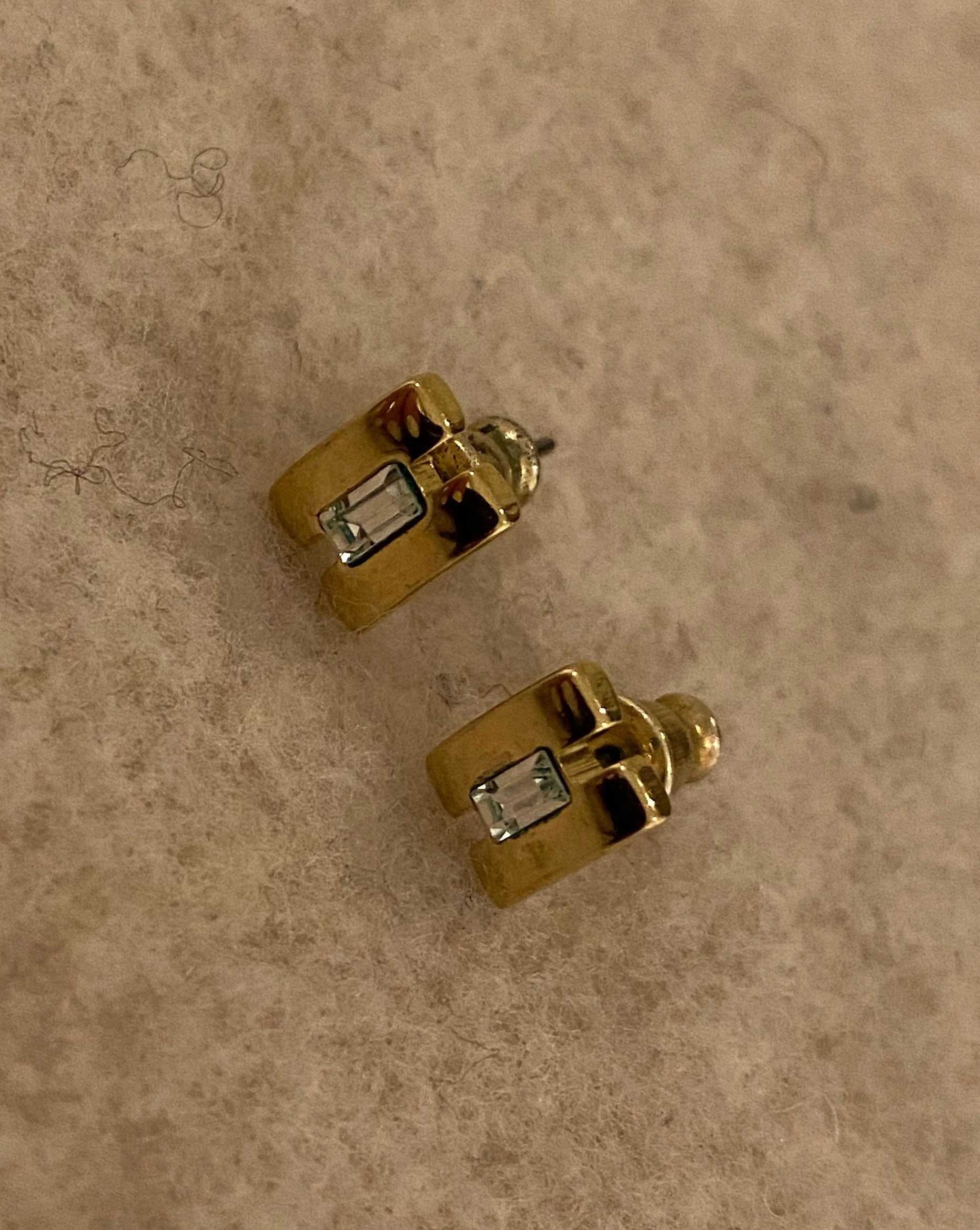 Gold Plated Small H Square Earrings