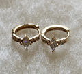 Small CZ Diamond Gold Huggie Hoops