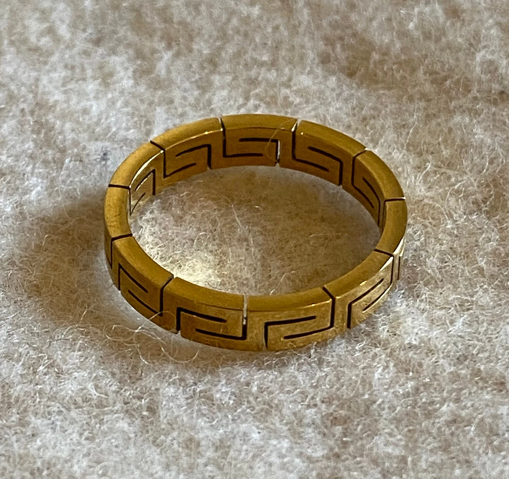Geometric Design Gold Plated Ring