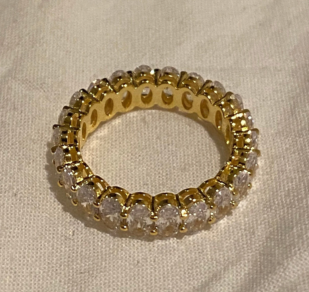 CZ Gold Plated Baguette Ring