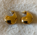Large Gold Plated Teardrop Hoop Earrings