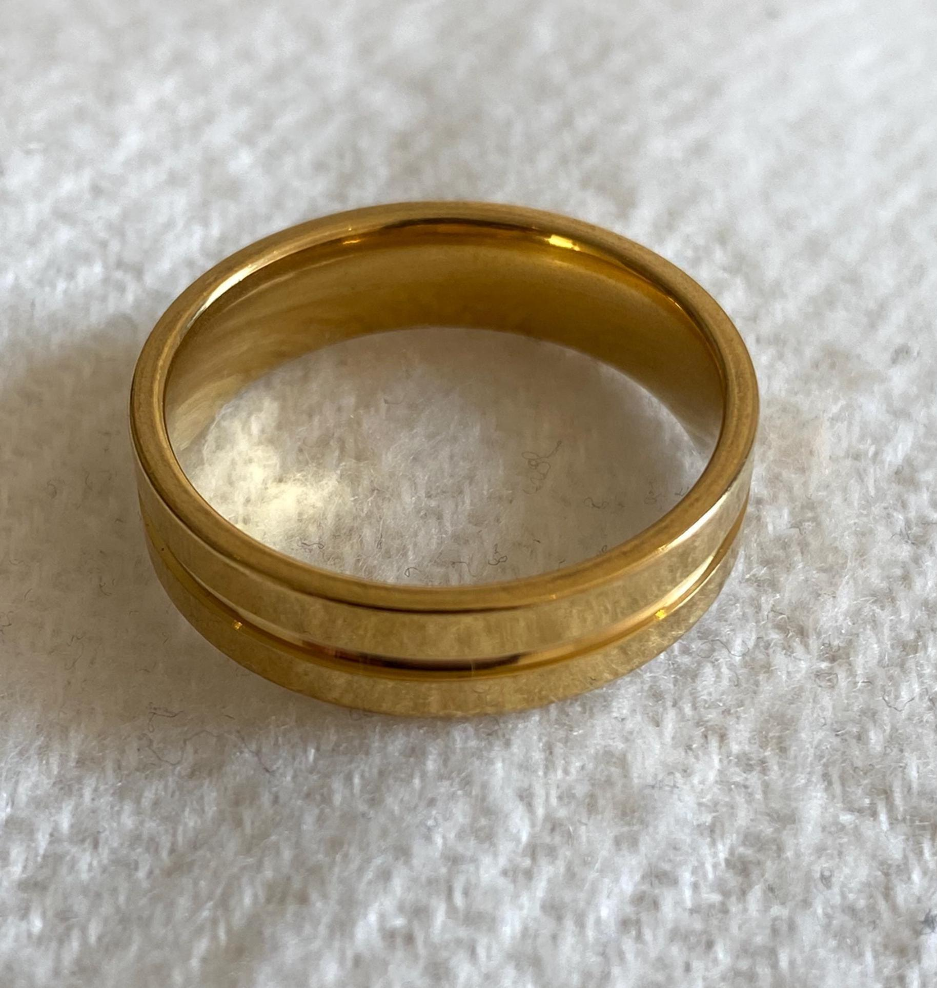 Men's Gold Plated Double Band Design Ring