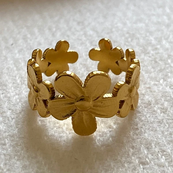 Gold Plated Flower Design Ring