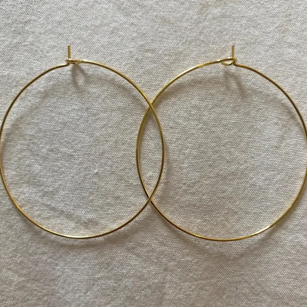 Recycled Gold Thin Hoop Earrings