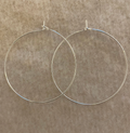 Recycled Silver Thin Hoop Earrings