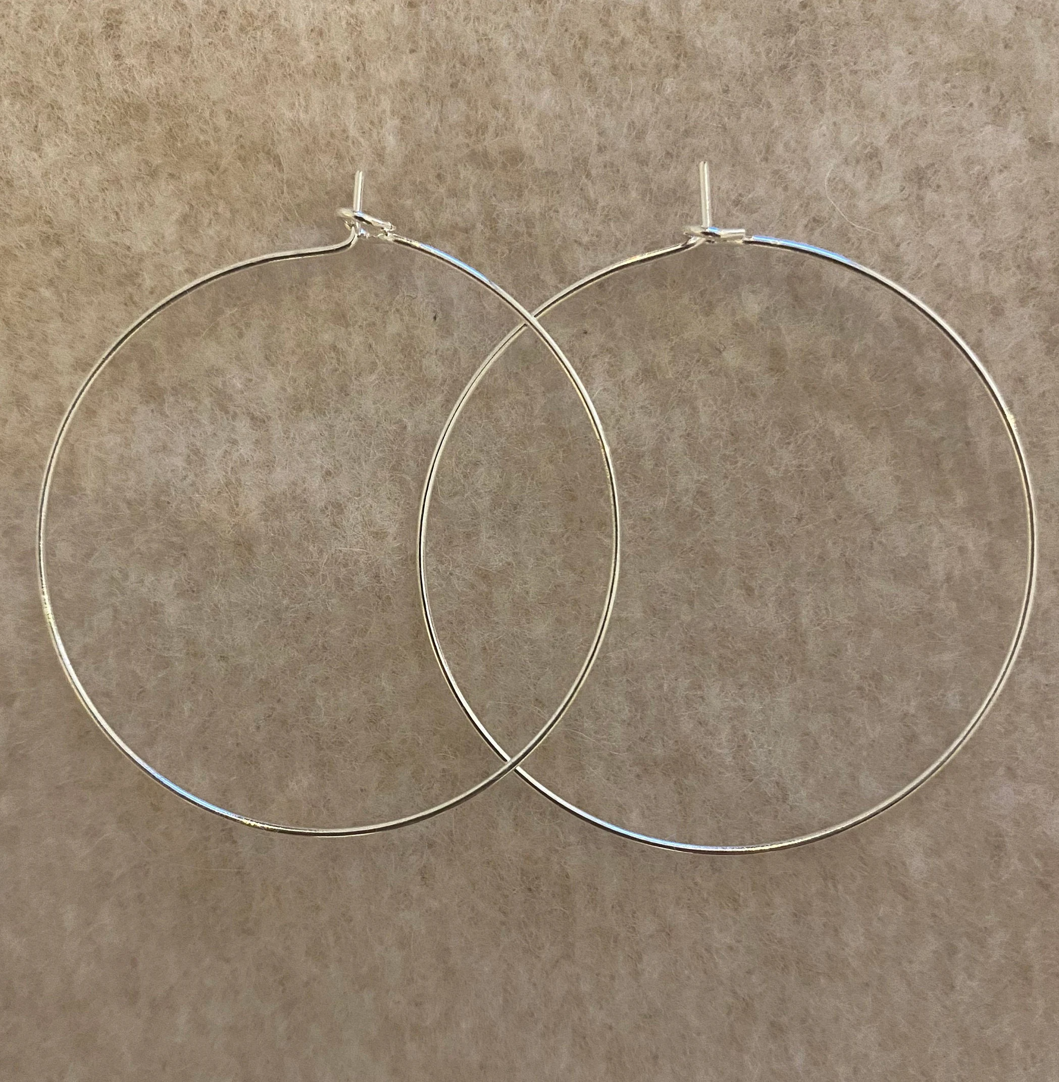 Recycled Silver Thin Hoop Earrings