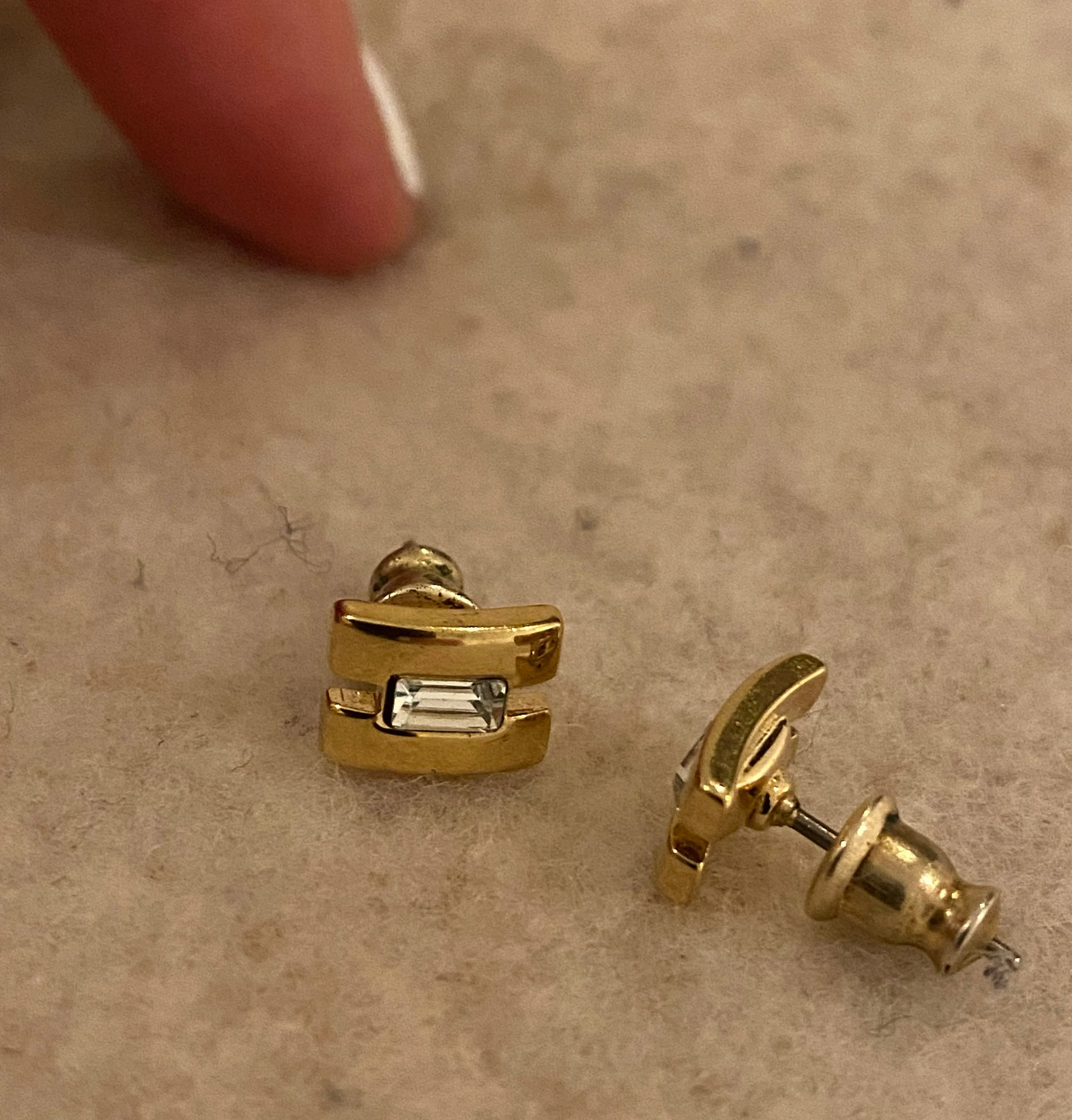 Gold Plated Small H Square Earrings