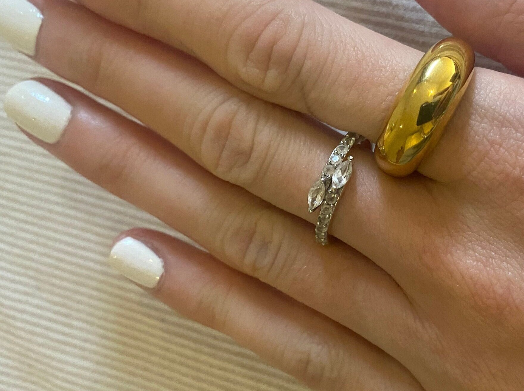 Recycled Irregular Gold plated band Ring