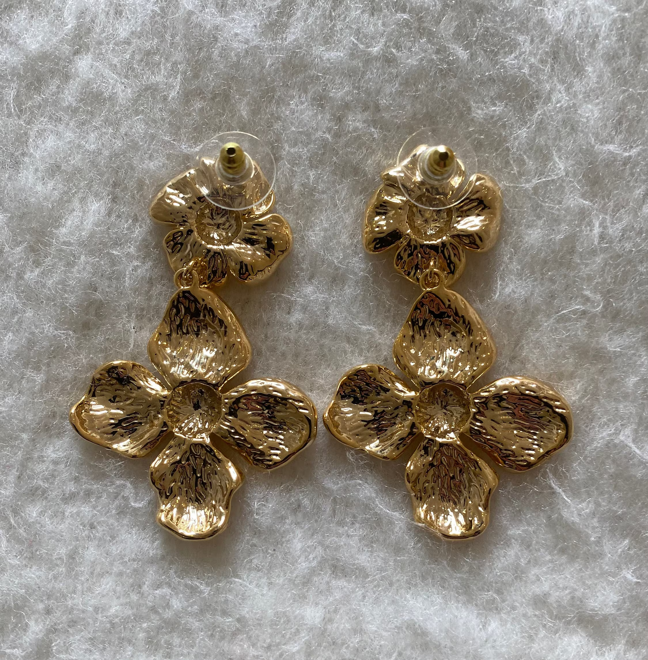 Gold Plated Flower Design Earrings