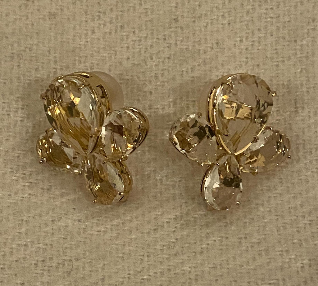 Gold Plated Gemstone Vintage Earrings