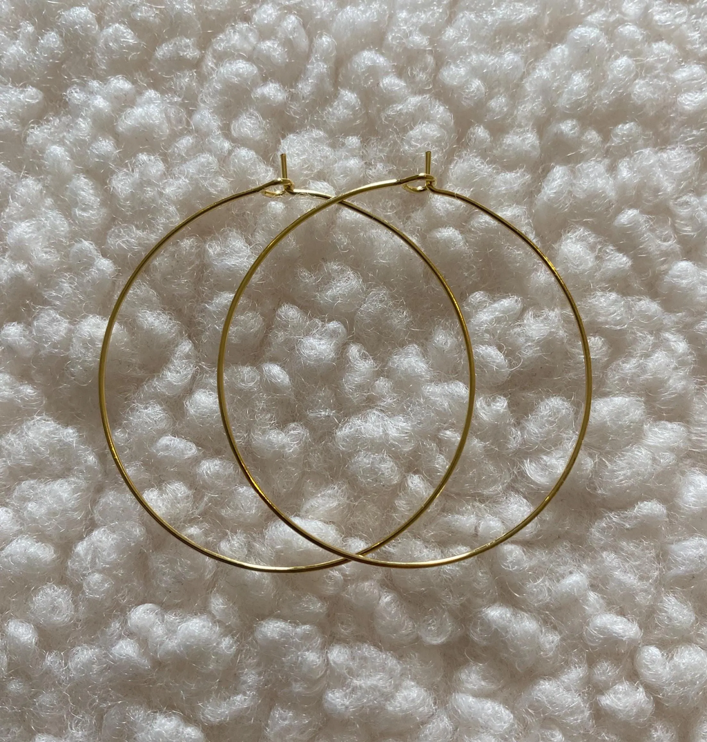 Recycled Gold Thin Hoop Earrings