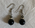 Vintage Black Gemstone Drop Earrings