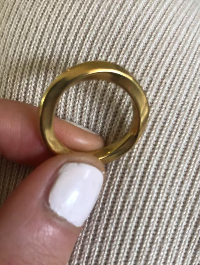 Recycled Irregular Gold plated band Ring