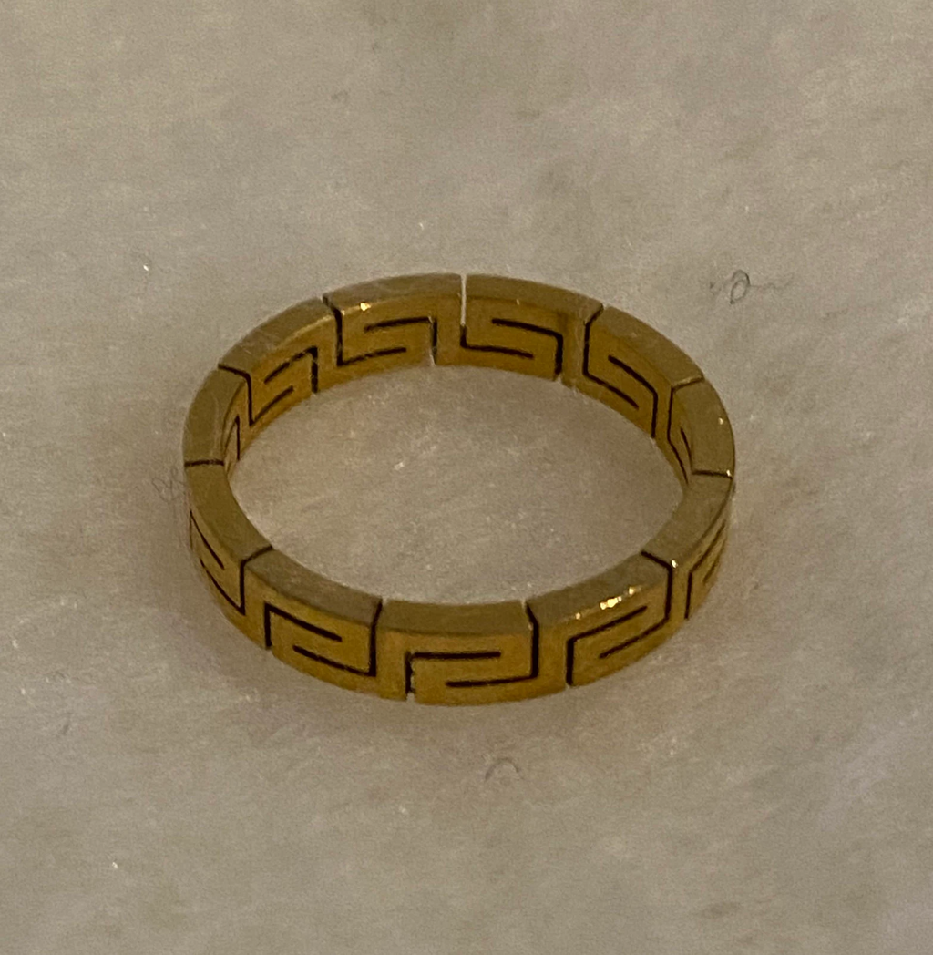 Geometric Design Gold Plated Ring