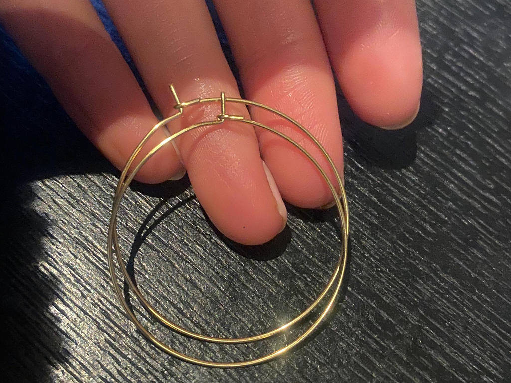 Recycled Gold Thin Hoop Earrings