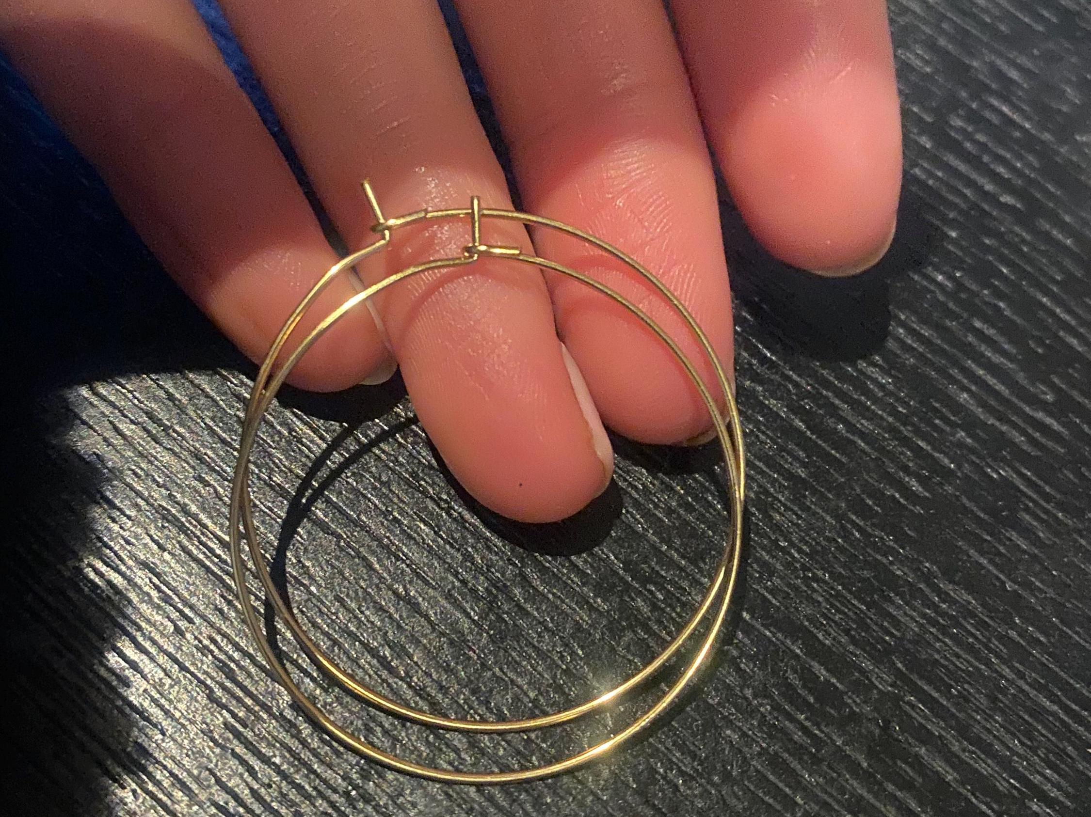 Recycled Gold Thin Hoop Earrings