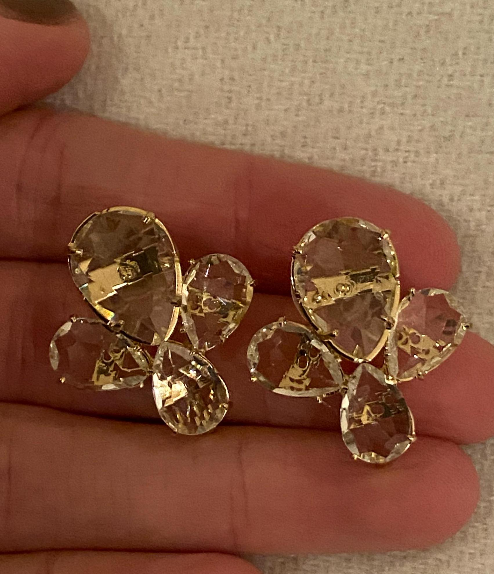 Gold Plated Gemstone Vintage Earrings