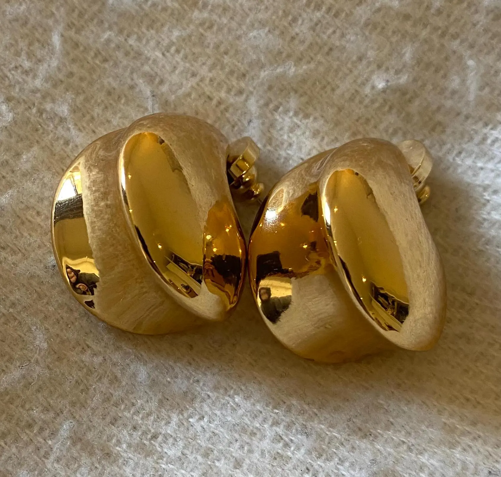 Large Gold Plated Teardrop Hoop Earrings