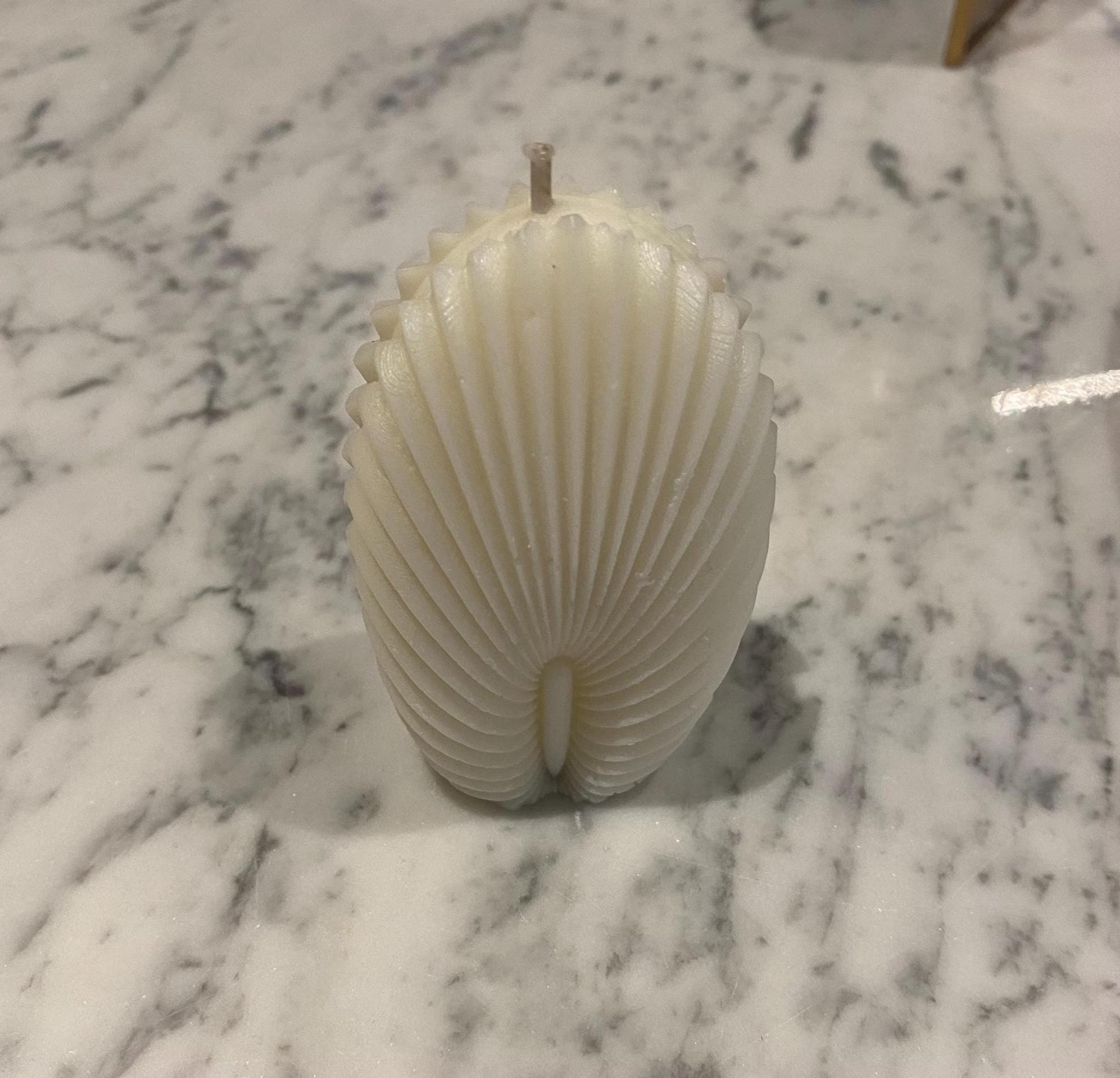 Handmade White Decorative Soy Wax Candle - Unscented