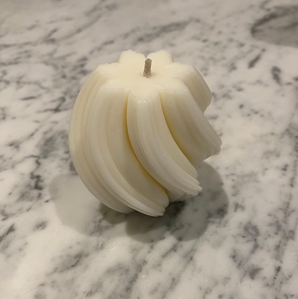 Handmade White Decorative Soy Wax Candle - Unscented
