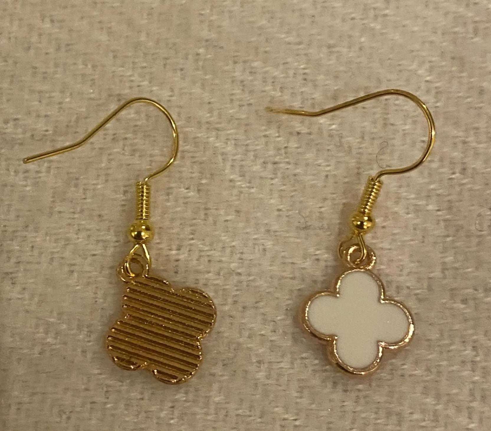 Gold Plated Clover Charm Earrings