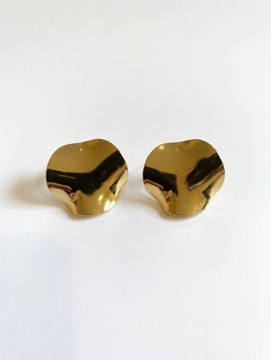 Gold Plated Petal Design Earrings