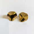 paid of large petal floral stud earrings. gold plated and modern design boheme london