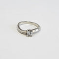 silver plated vintage bright round zircon gemstone ring, classic luxury style